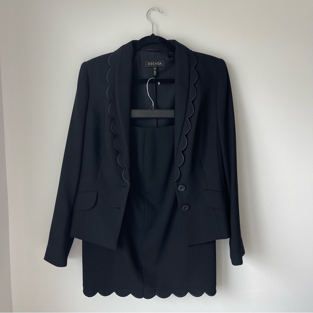 Escada Black Blazer and Skirt Set